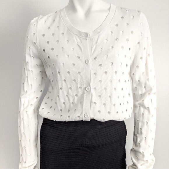 Sandro Paris White Cardigan Sz 2 - Picture 3 of 14
